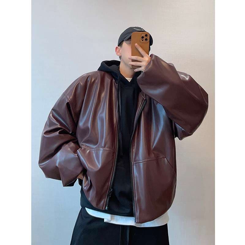 オーバーサイズ レザージャケット ミリタリージャケット