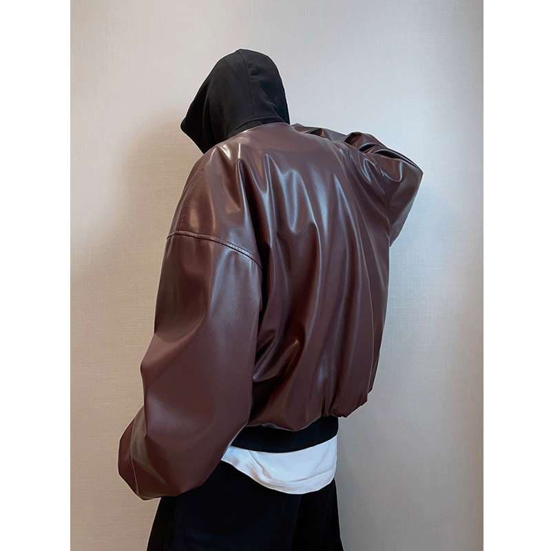 オーバーサイズ レザージャケット ミリタリージャケット