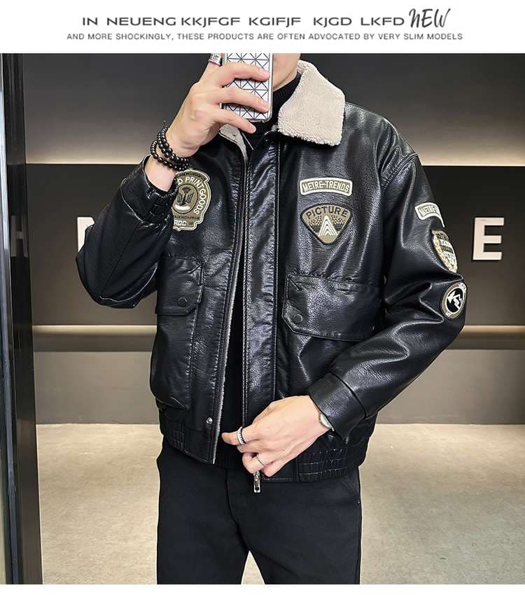 ワッペン付きシェルパボア襟 フライヤーズジャケット ミリタリージャケット