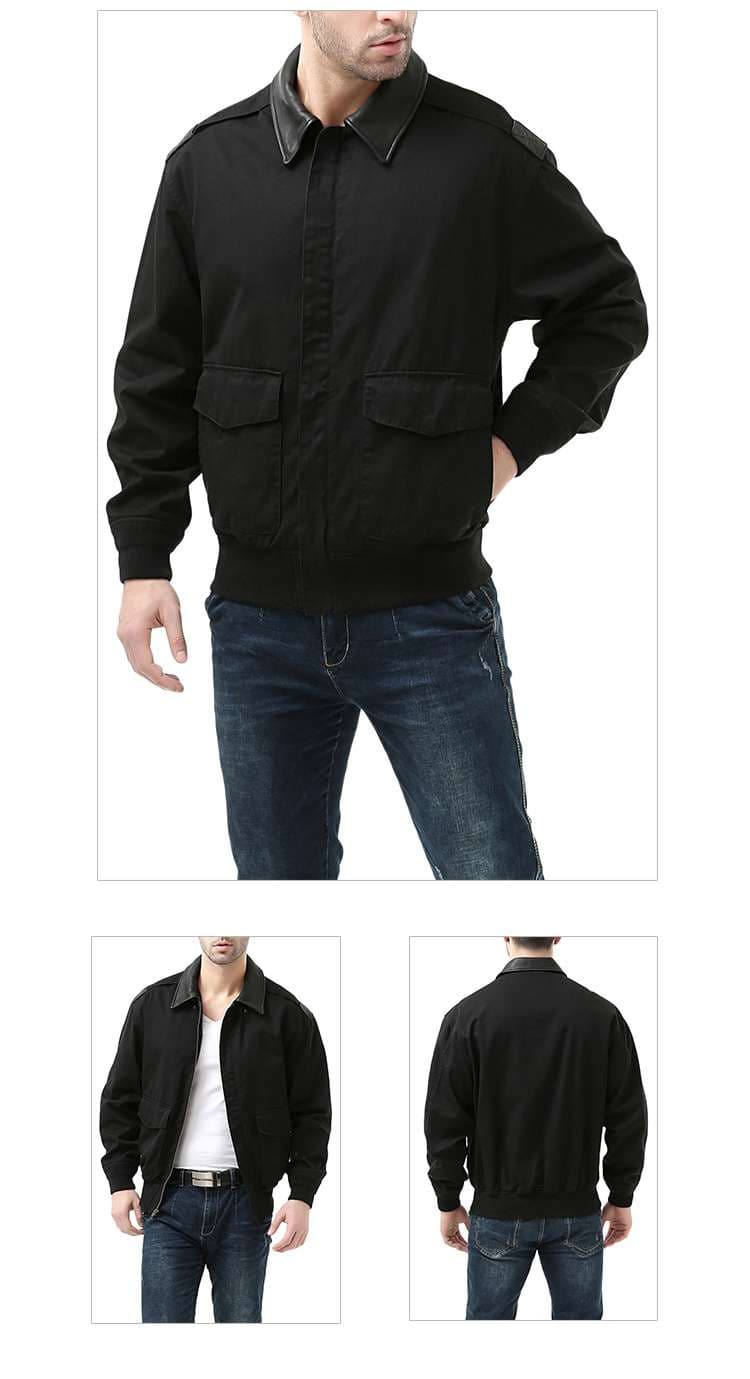 クラシカルレザー襟フライトジャケット A-2タイプ ミリタリージャケット