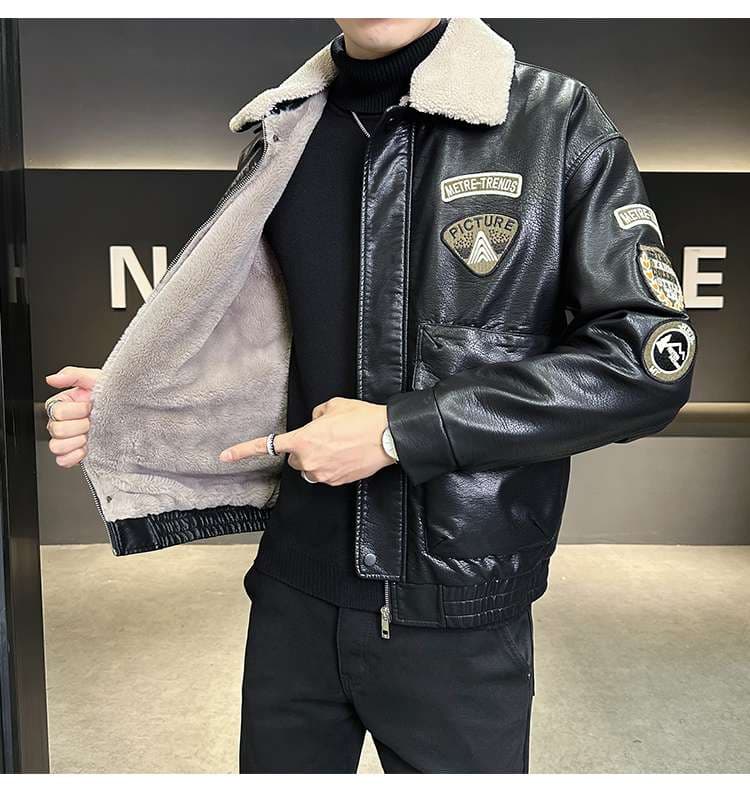 ワッペン付きシェルパボア襟 フライヤーズジャケット ミリタリージャケット