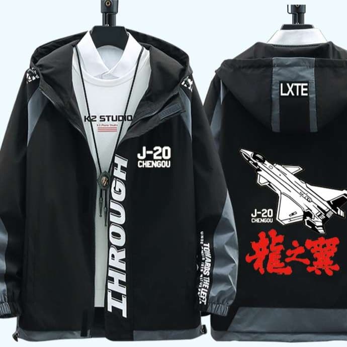 戦闘機図柄入り 防風フライトジャケット ミリタリージャケット