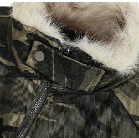 ボアファー付き迷彩柄フライトジャケット ミリタリージャケット