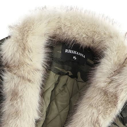 ボアファー付き迷彩柄フライトジャケット ミリタリージャケット