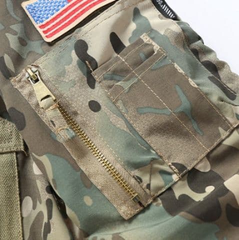 迷彩柄中綿入り防寒ミリタリーブルゾン ミリタリージャケット