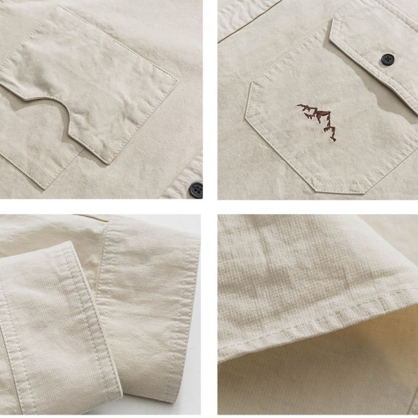 山岳刺繍入り実用ミリタリーシャツ ミリタリージャケット