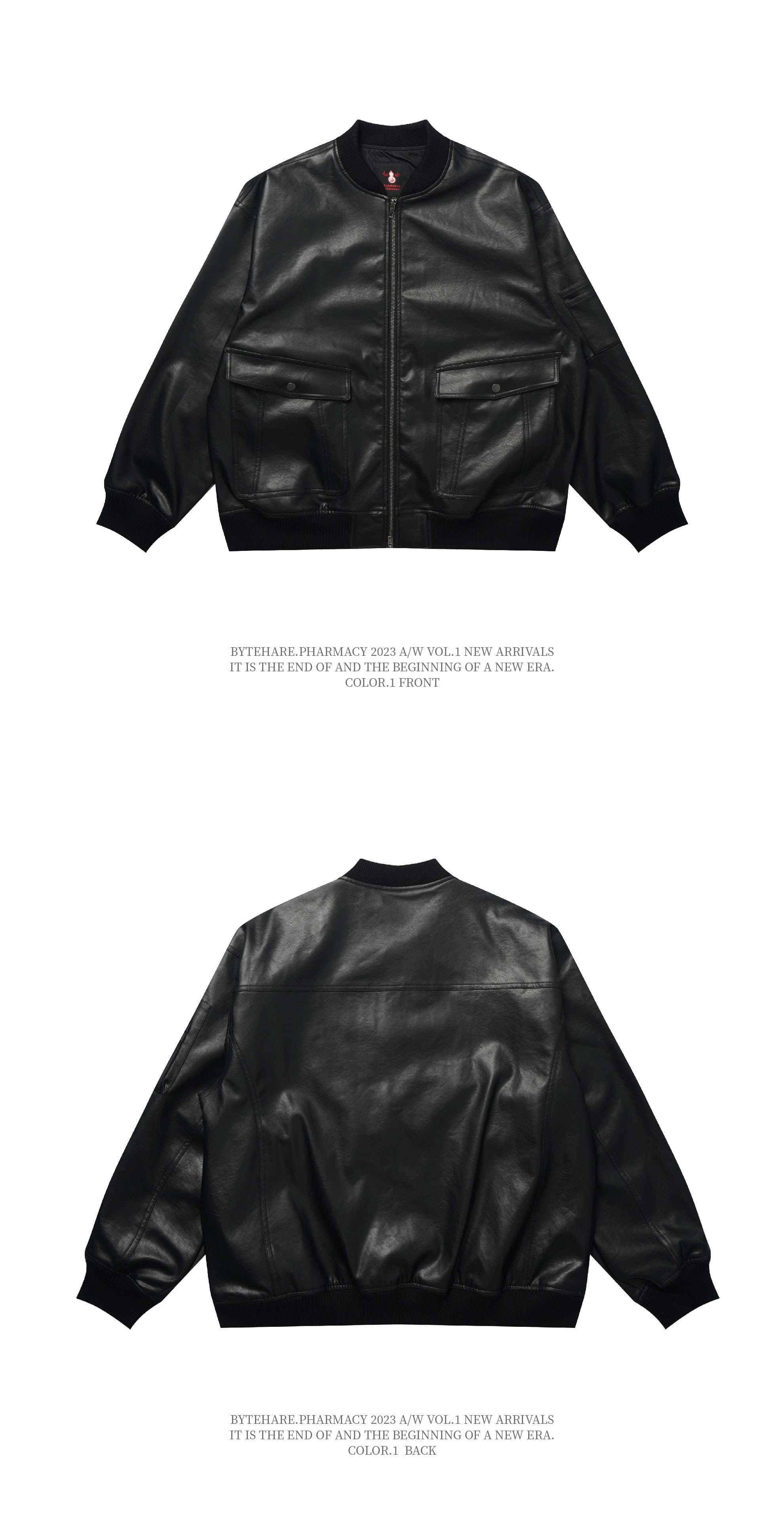 リブラインフライトレザージャケット ミリタリージャケット