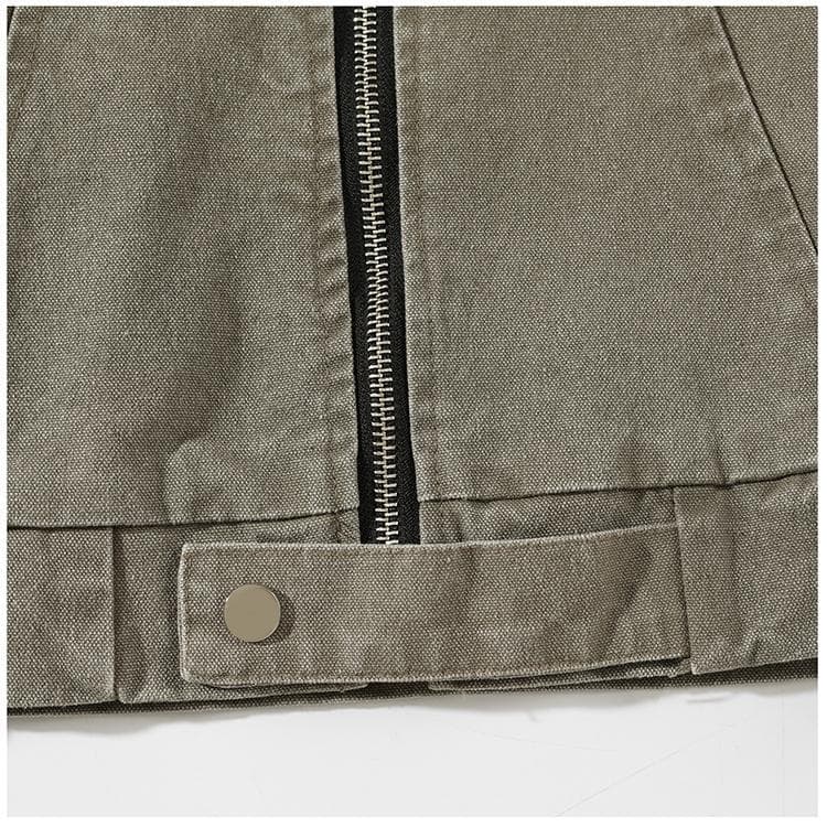 ヴィンテージ加工スタンドジャケット　ミリタリージャケット