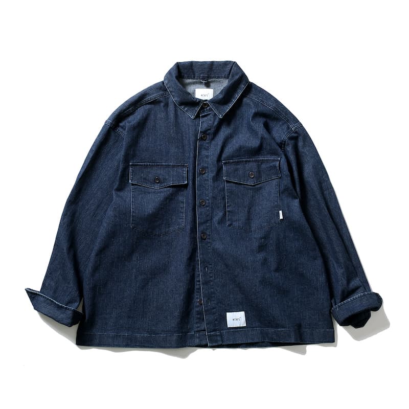 ワークスタイル デニムシャツジャケット ミリタリージャケット