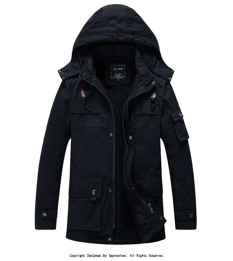 ミリタリー風 フード付き 中綿入りジャケット