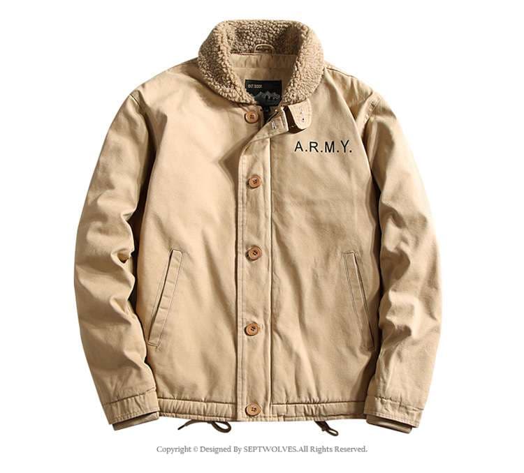 ミリタリー襟ボア デッキジャケット ミリタリージャケット