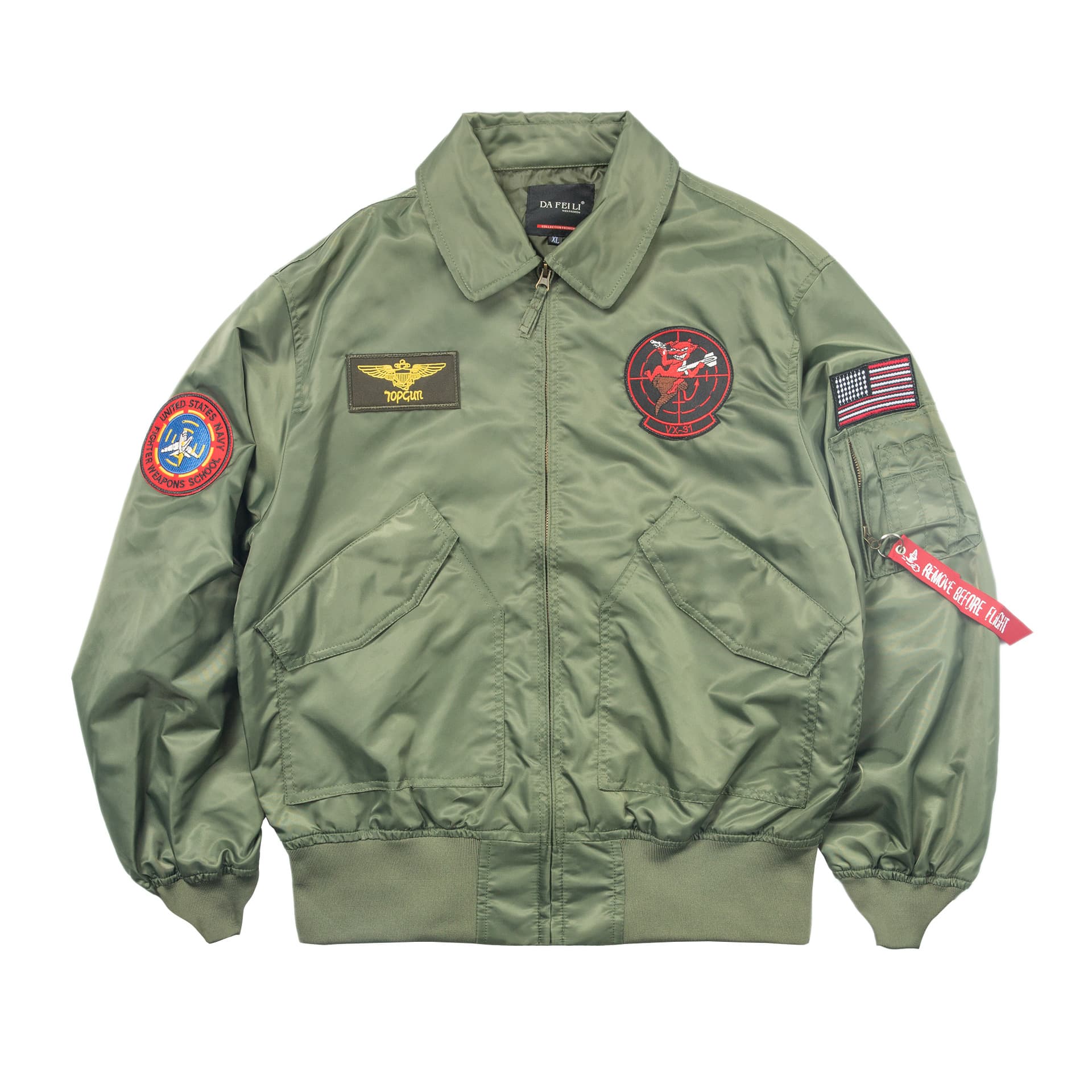 空軍風ワッペン付きフライトジャケット ミリタリージャケット 