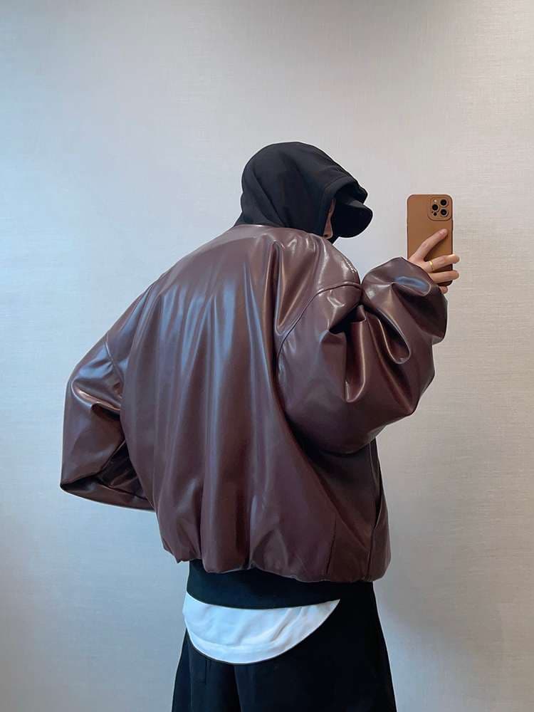 オーバーサイズ レザージャケット ミリタリージャケット