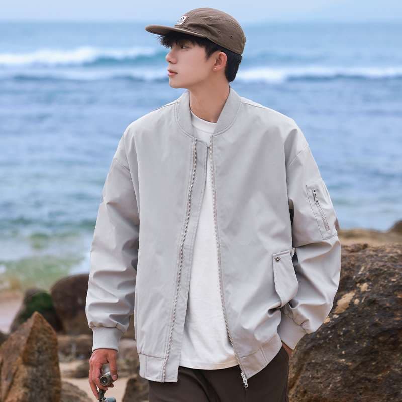 シンプルデザイン 軽量フライトジャケット ミリタリージャケット
