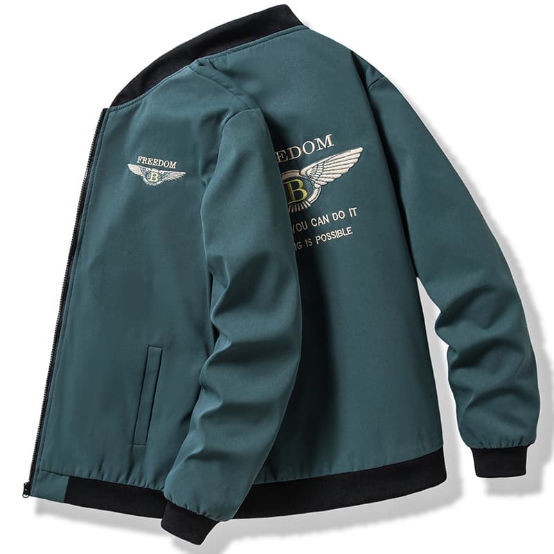 翼モチーフ刺繍入りスタジアムジャンパー ミリタリージャケット 