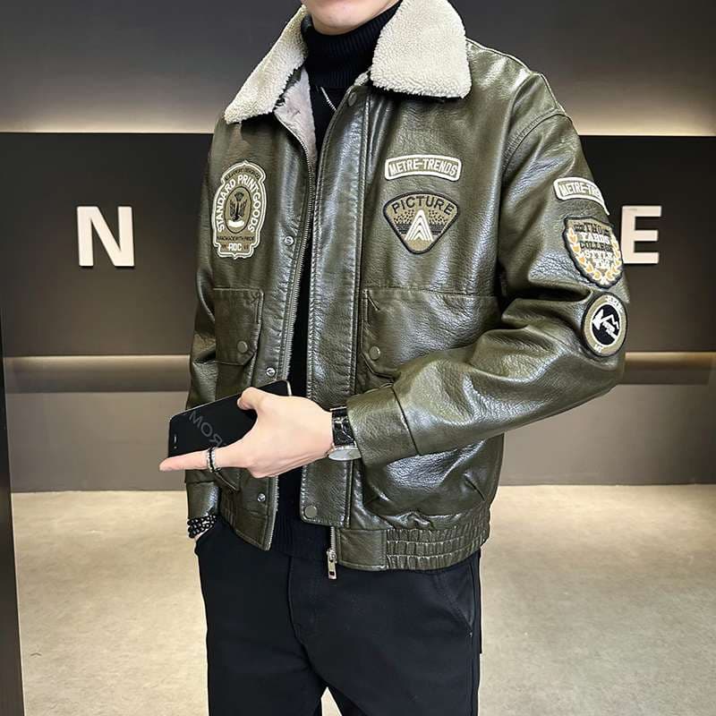 ワッペン付きシェルパボア襟 フライヤーズジャケット ミリタリージャケット