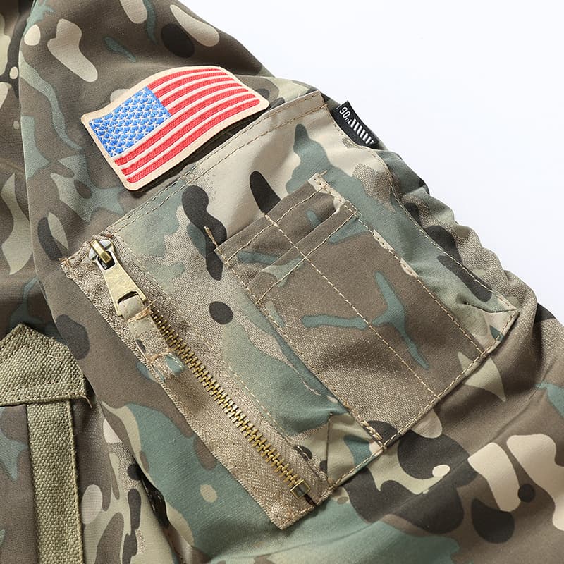 迷彩柄中綿入り防寒ミリタリーブルゾン ミリタリージャケット