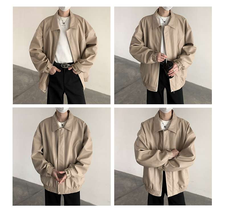 オーバーサイズレザーフライトジャケット ミリタリージャケット