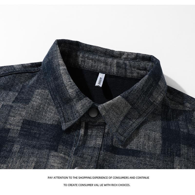 ミリタリージャケット 抽象パターン切替オーバーサイズシャツジャケット