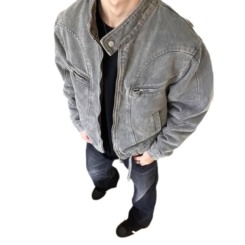 ヴィンテージ加工スタンドジャケット　ミリタリージャケット