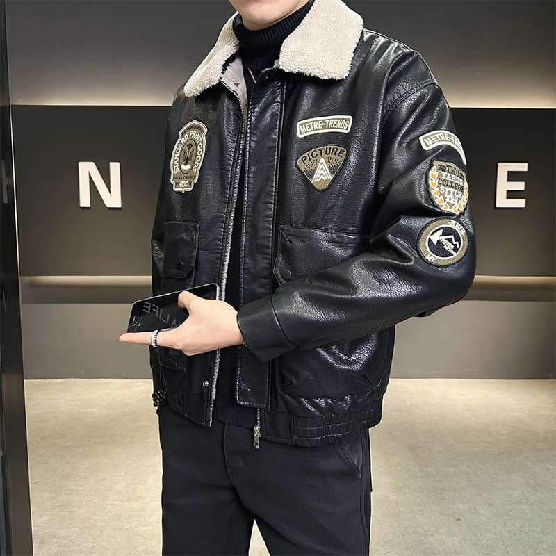 ワッペン付きシェルパボア襟 フライヤーズジャケット ミリタリージャケット