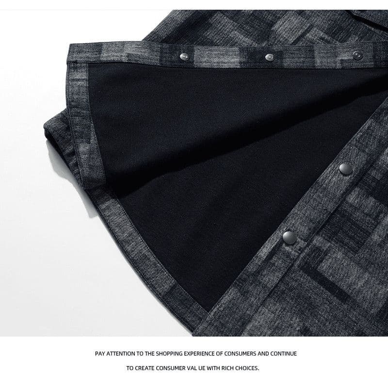 ミリタリージャケット 抽象パターン切替オーバーサイズシャツジャケット