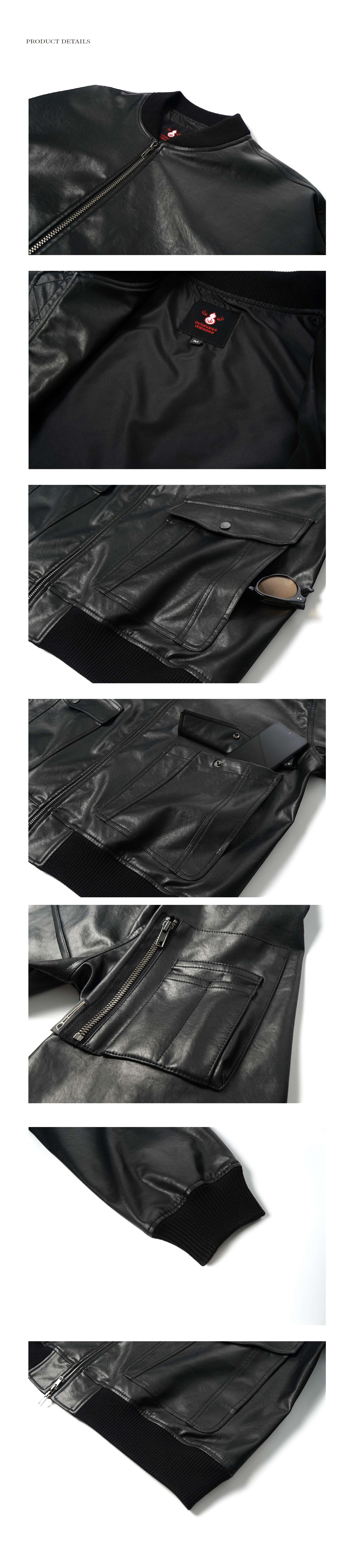 リブラインフライトレザージャケット ミリタリージャケット