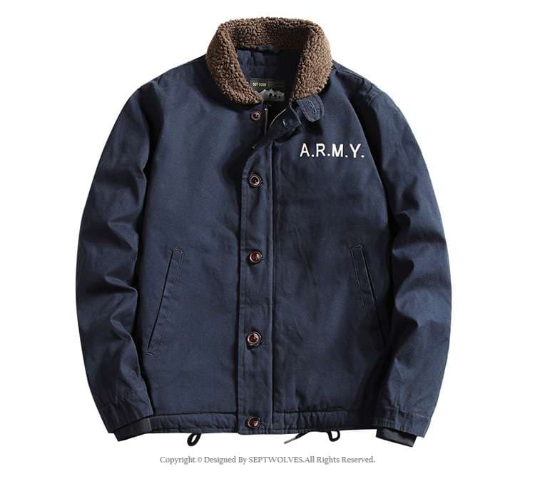 ミリタリー襟ボア デッキジャケット ミリタリージャケット