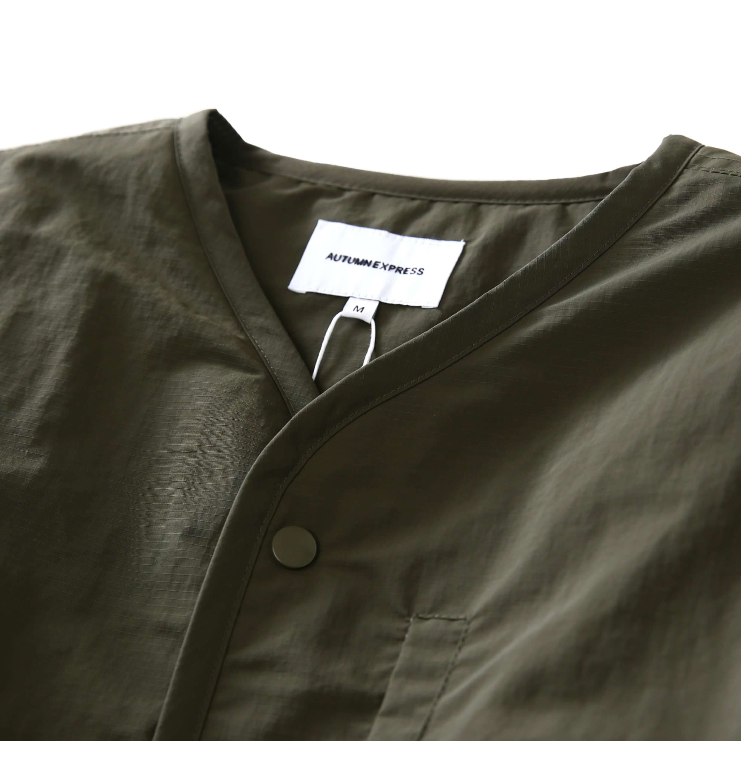 軍服調 中綿入りノーカラージャケット ミリタリージャケット