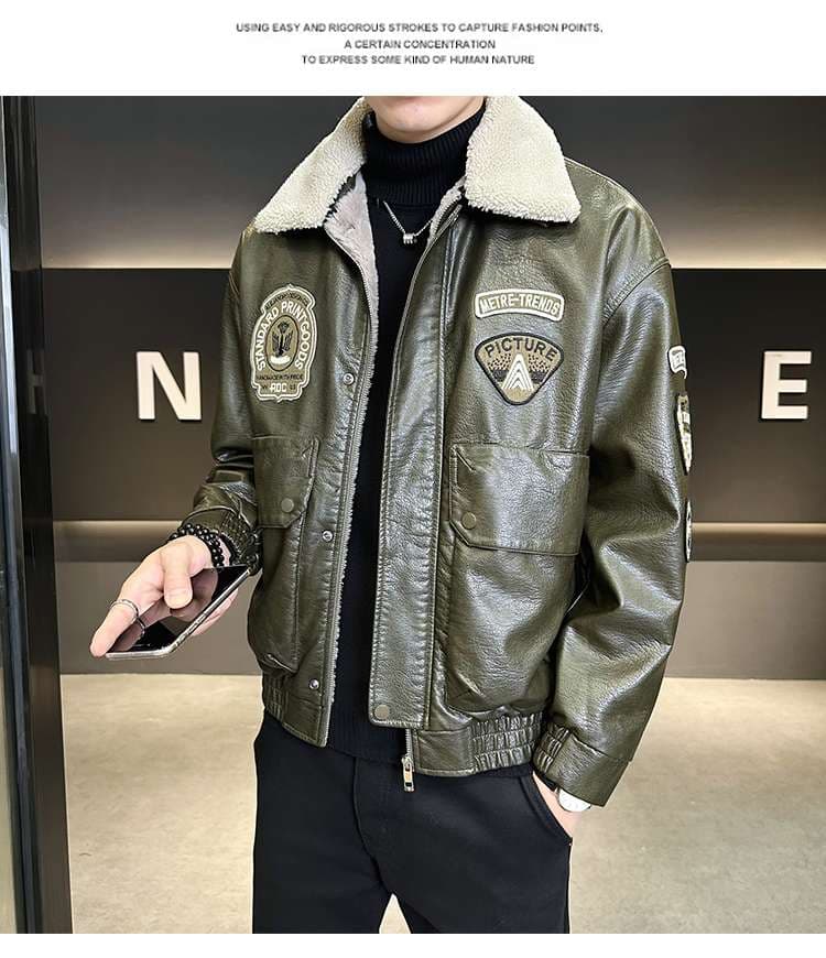 ワッペン付きシェルパボア襟 フライヤーズジャケット ミリタリージャケット