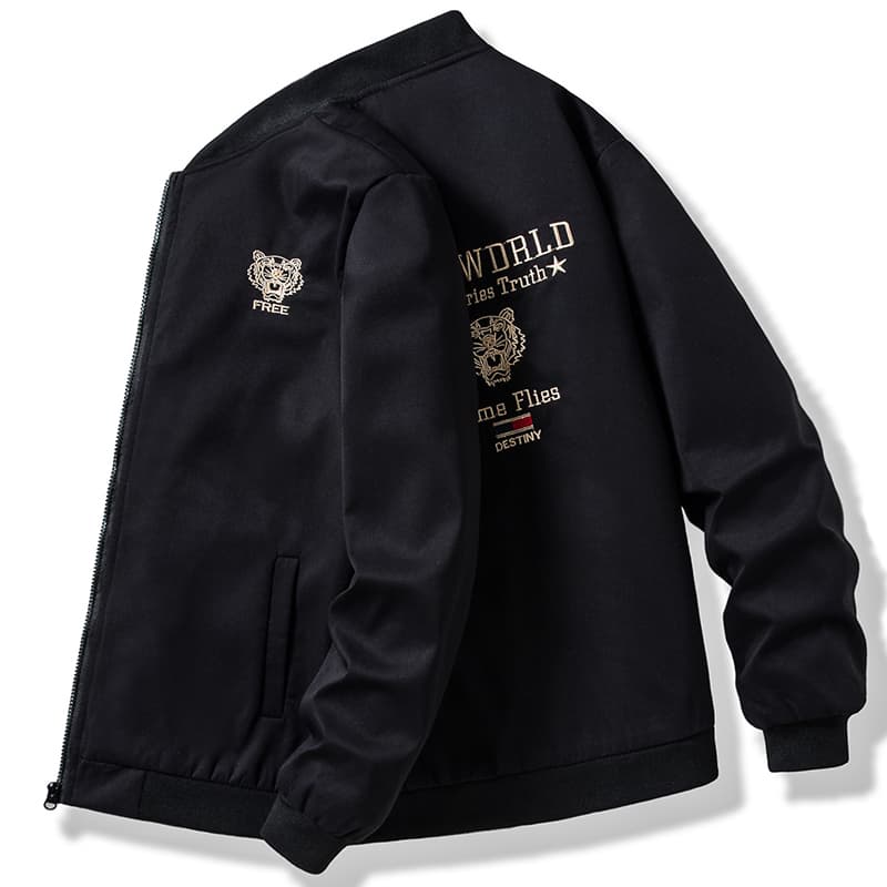 翼モチーフ刺繍入りスタジアムジャンパー ミリタリージャケット 