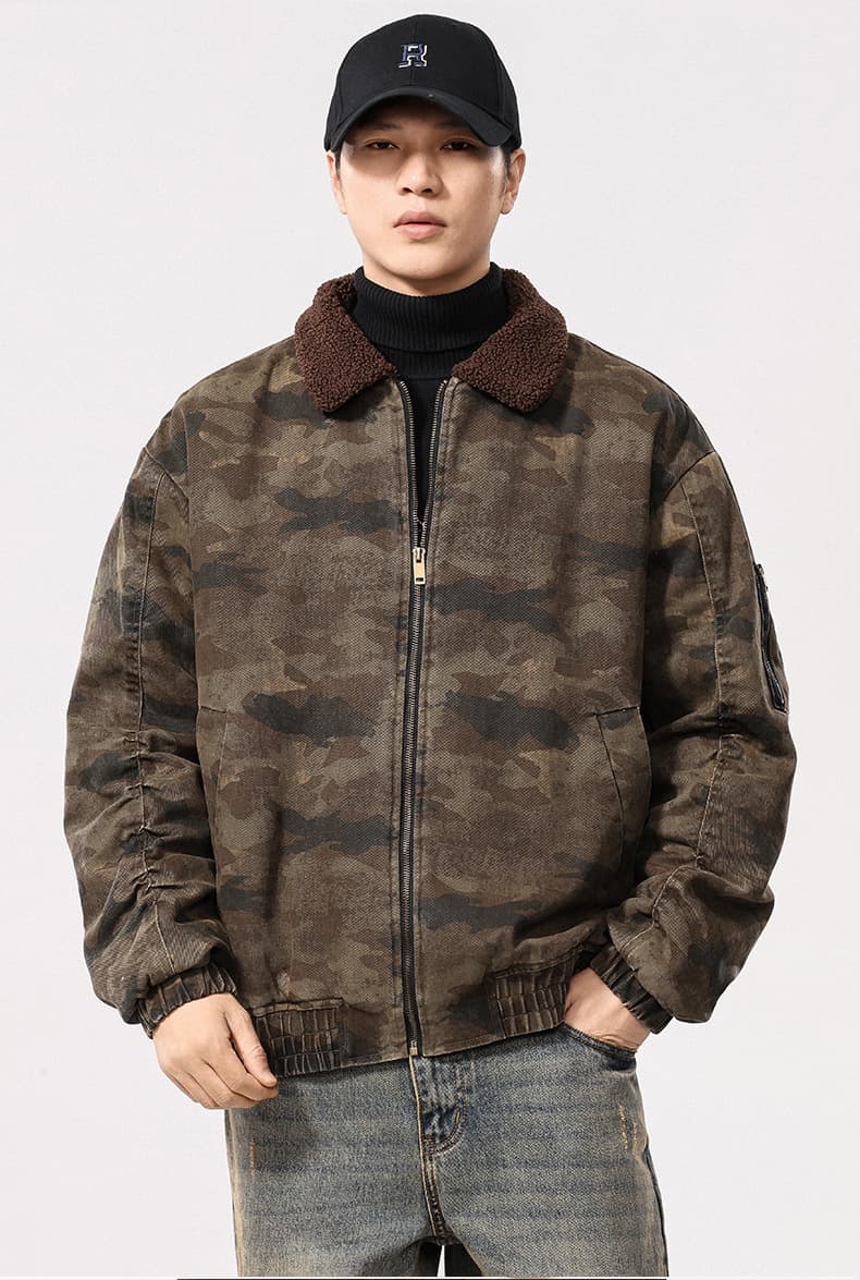 迷彩柄シェルパボアミリタリージャケット