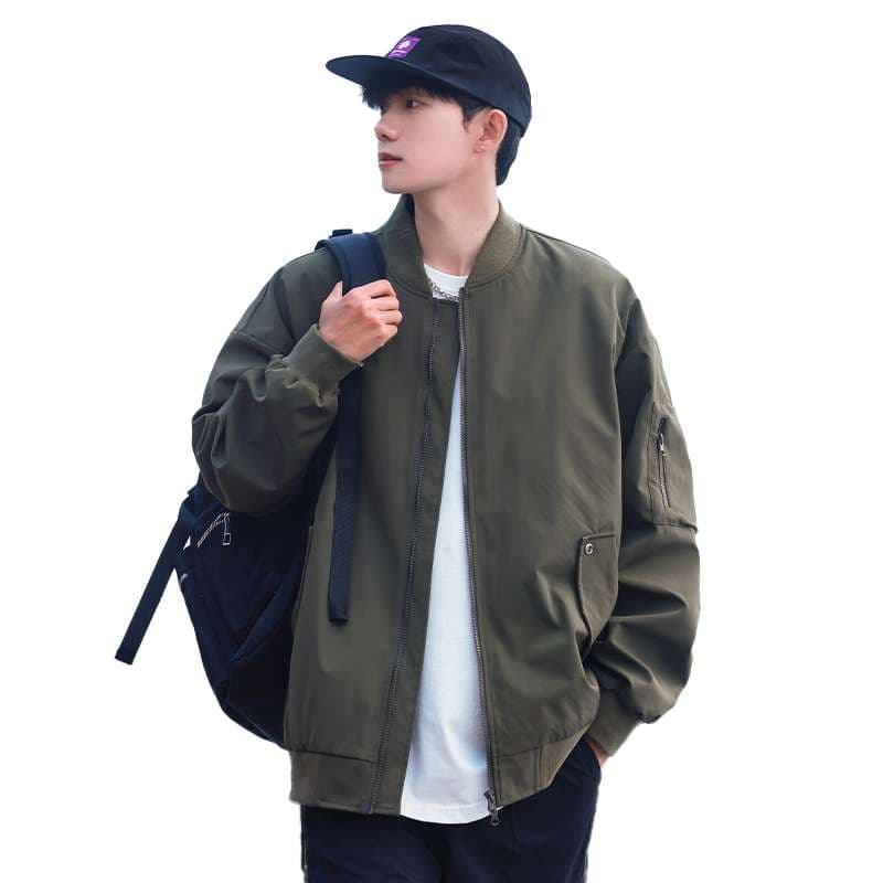 シンプルデザイン 軽量フライトジャケット ミリタリージャケット