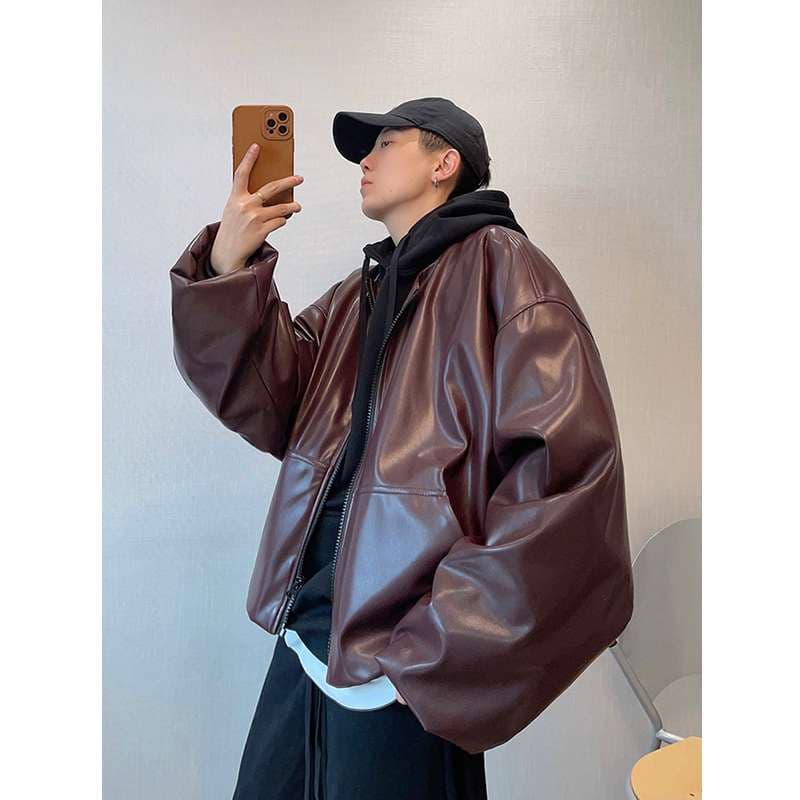 オーバーサイズ レザージャケット ミリタリージャケット