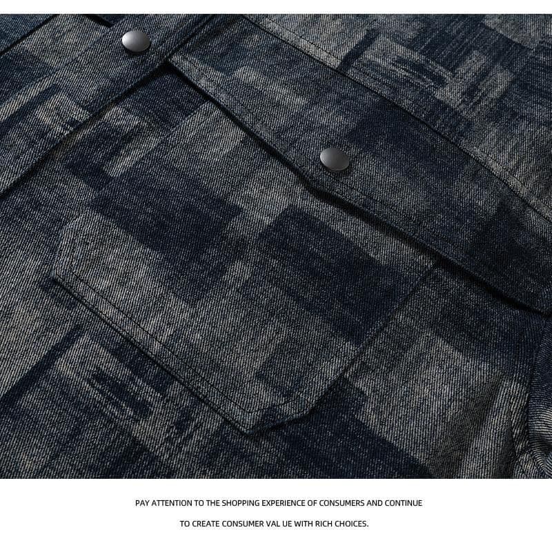 ミリタリージャケット 抽象パターン切替オーバーサイズシャツジャケット