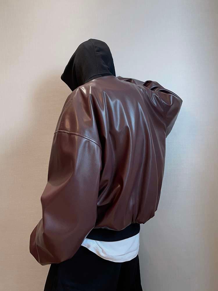 オーバーサイズ レザージャケット ミリタリージャケット