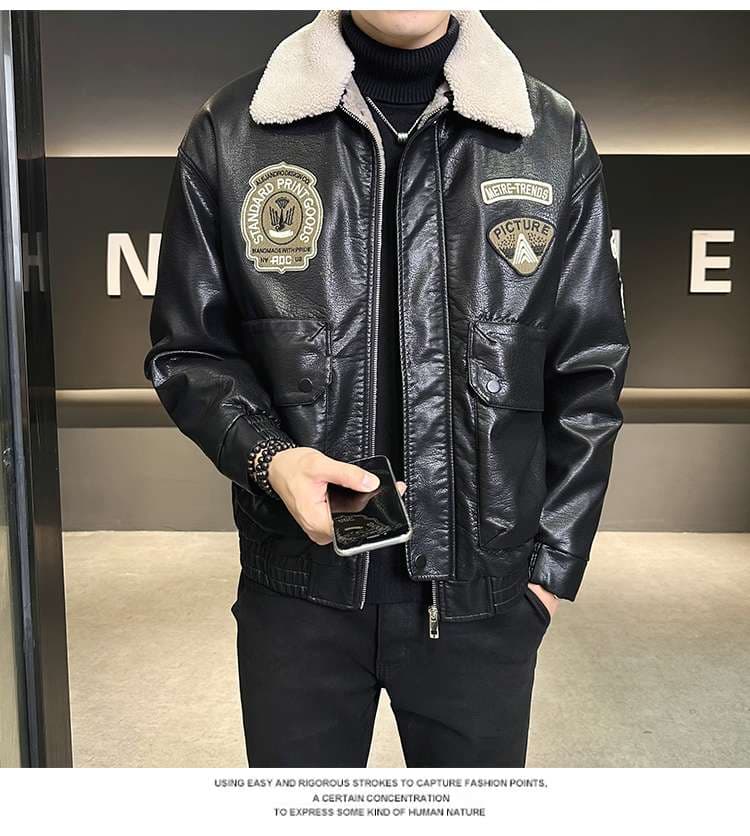 ワッペン付きシェルパボア襟 フライヤーズジャケット ミリタリージャケット