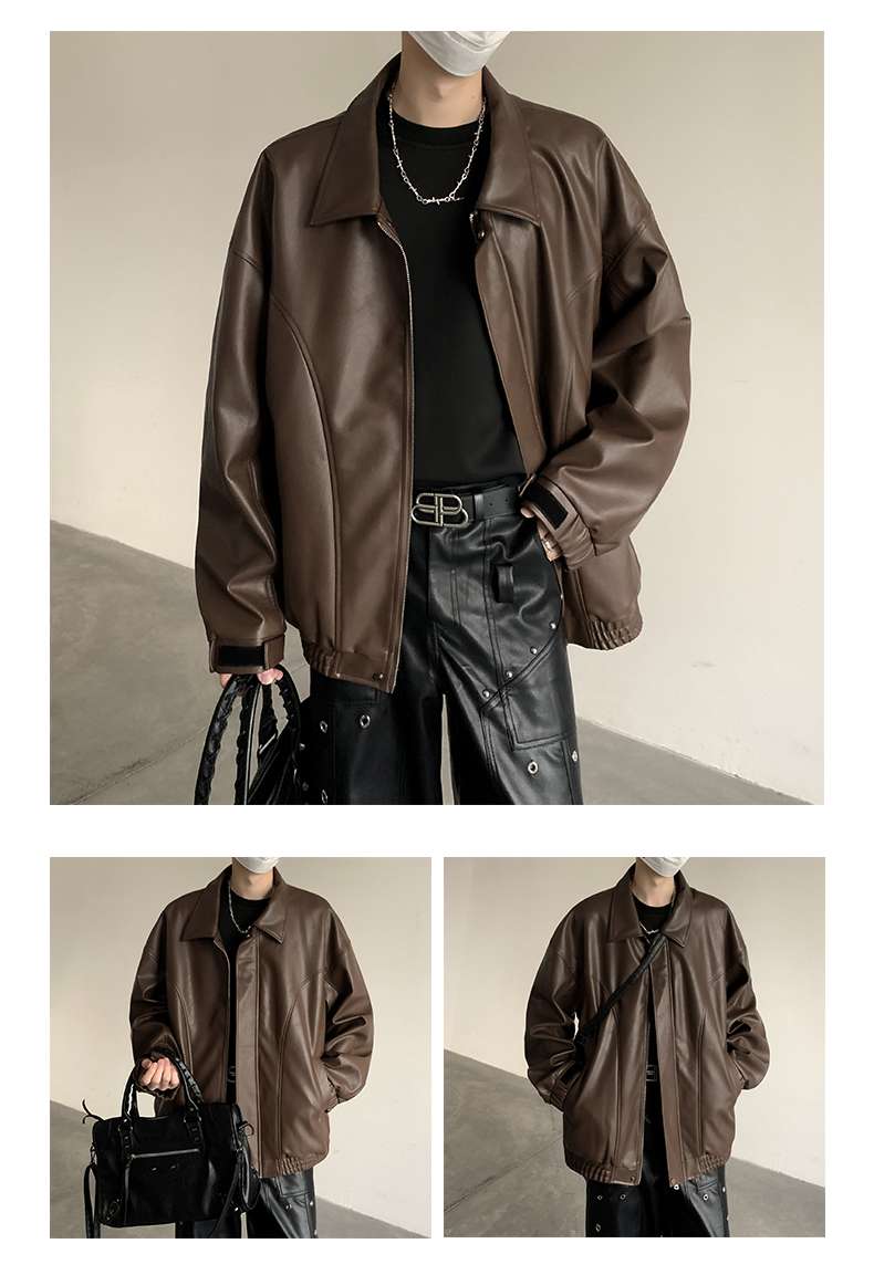 オーバーサイズレザーフライトジャケット ミリタリージャケット