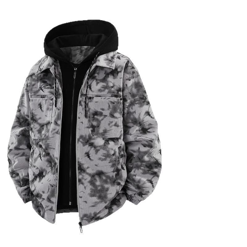 迷彩柄コーデュロイフードジャケット ミリタリージャケット