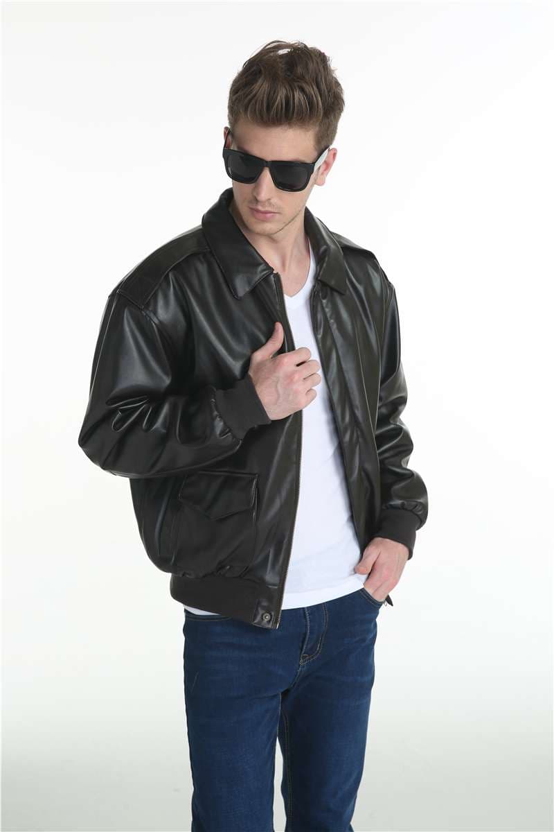 フライトジャケット ミリタリーレザーブルゾン A-2タイプ ミリタリージャケット