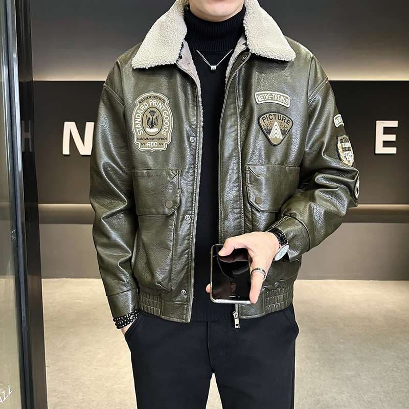 ワッペン付きシェルパボア襟 フライヤーズジャケット ミリタリージャケット