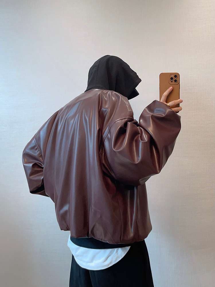 オーバーサイズ レザージャケット ミリタリージャケット