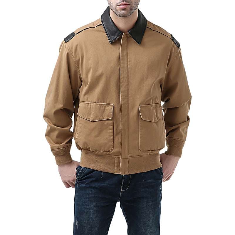 クラシカルレザー襟フライトジャケット A-2タイプ ミリタリージャケット