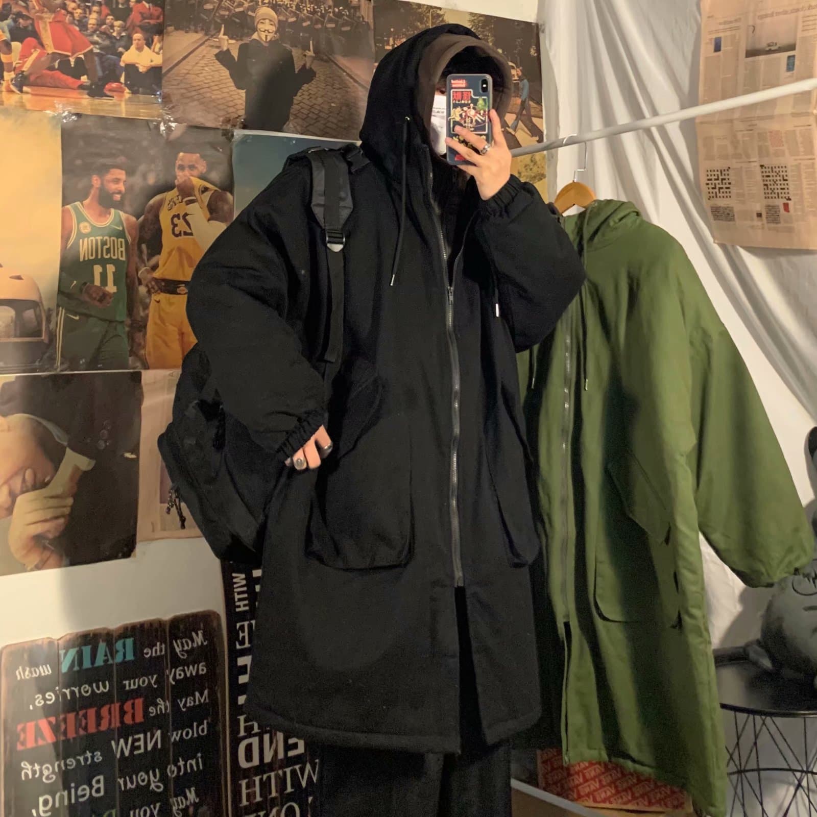 ミリタリージャケット オーバーサイズ フード付き