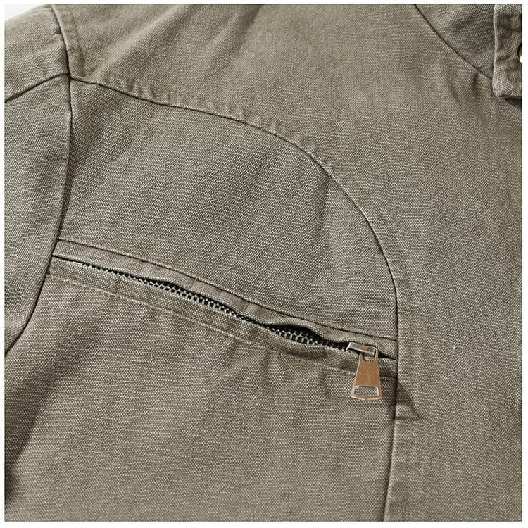 ヴィンテージ加工スタンドジャケット　ミリタリージャケット