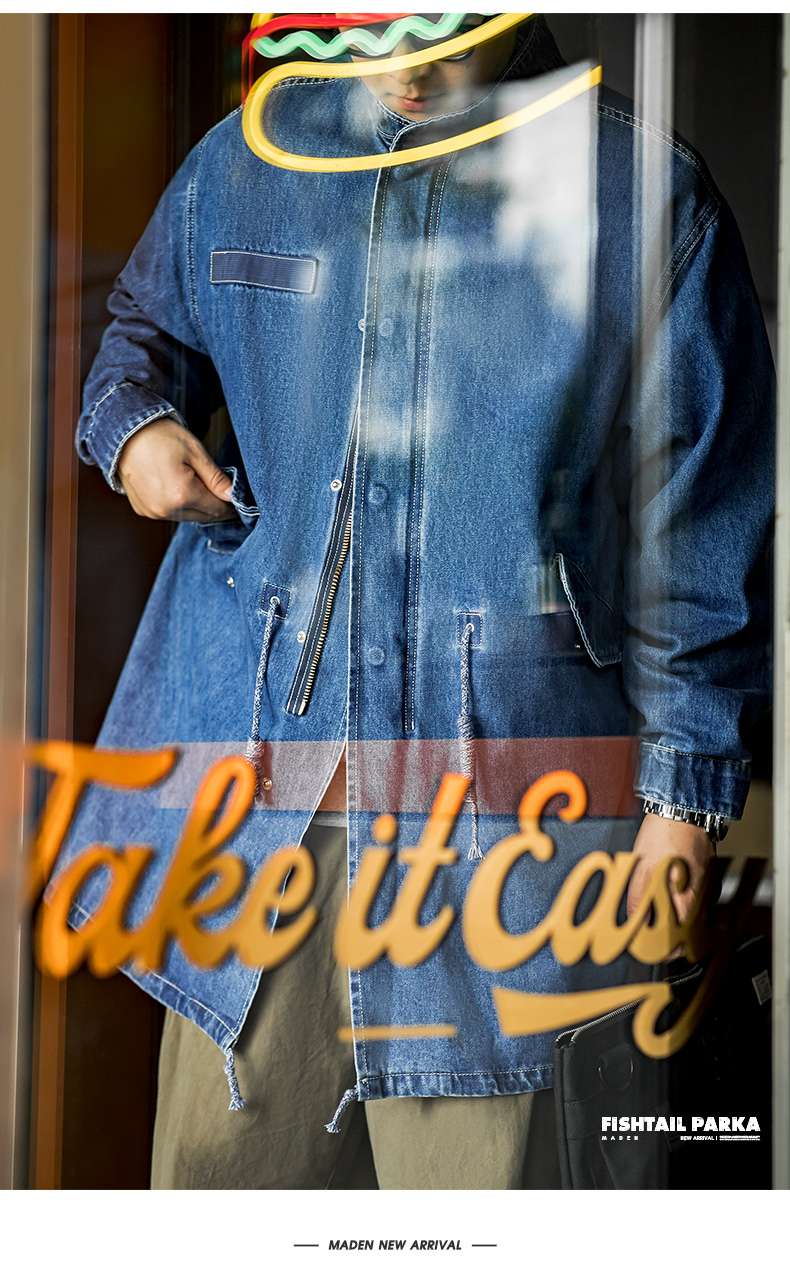 ミリタリーオーバーサイズ デニム風 m-65タイプ ミリタリージャケット