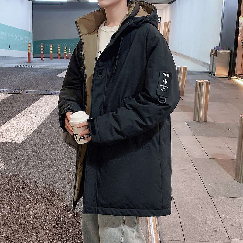 ミリタリーデザイン 中綿フード付きロングコート ミリタリージャケット