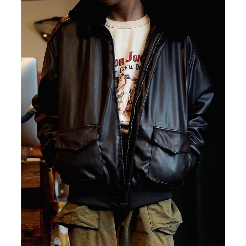 ミリタリージャケット クラシック飛行隊レザージャケット