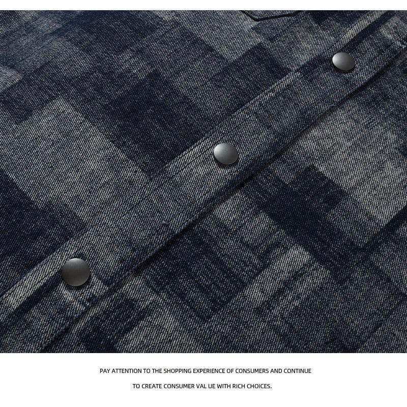 ミリタリージャケット 抽象パターン切替オーバーサイズシャツジャケット