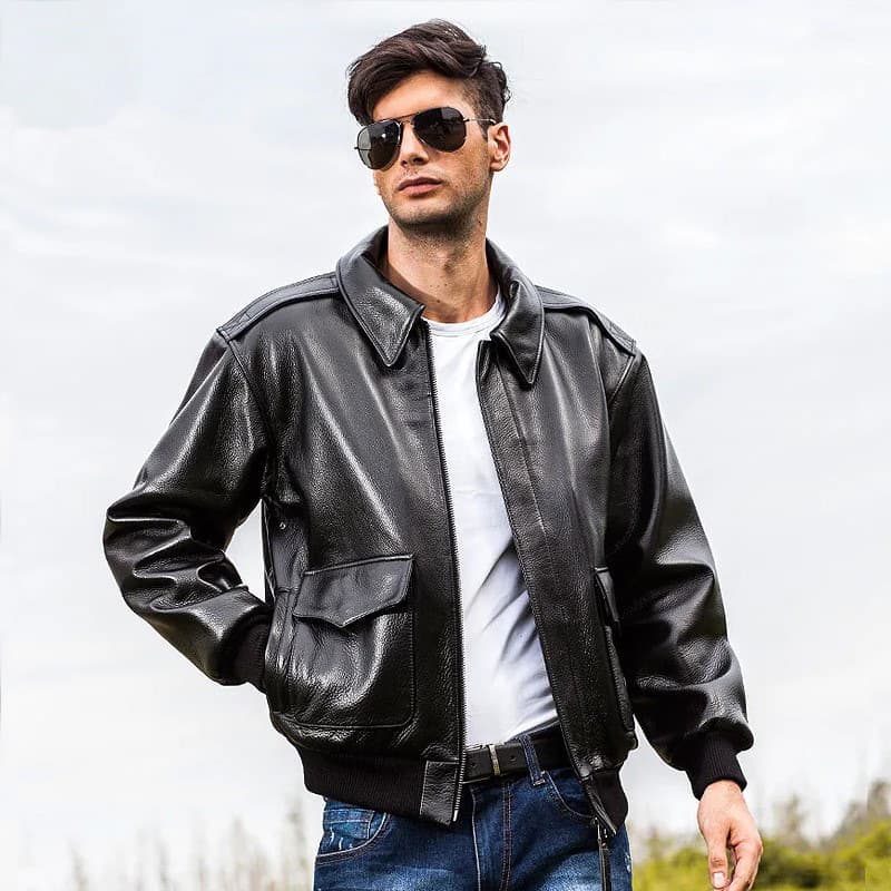 ミリタリージャケット フライトレザージャケット 牛革仕様